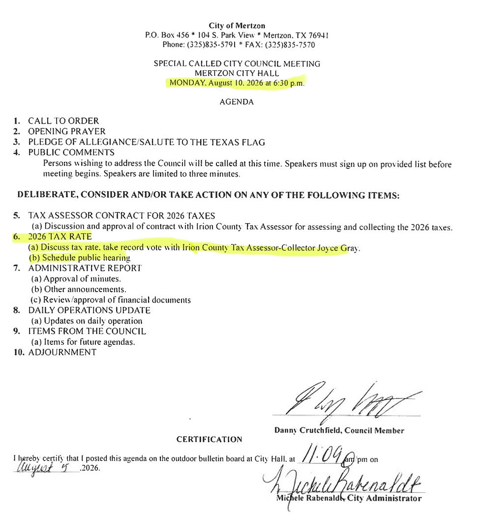 August 10 Agenda