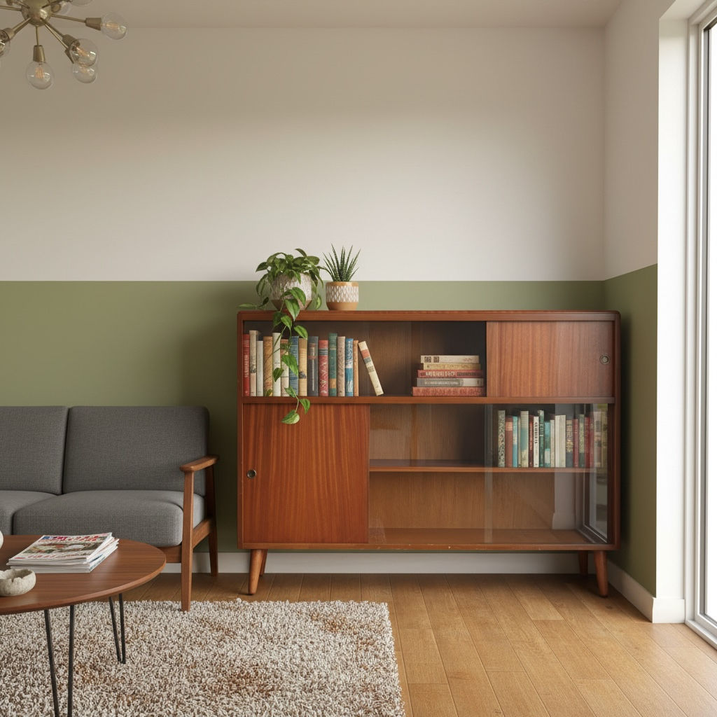 Mid Century Nathan Teak Cabinet Glazed Book Case Drinks Cabinet 