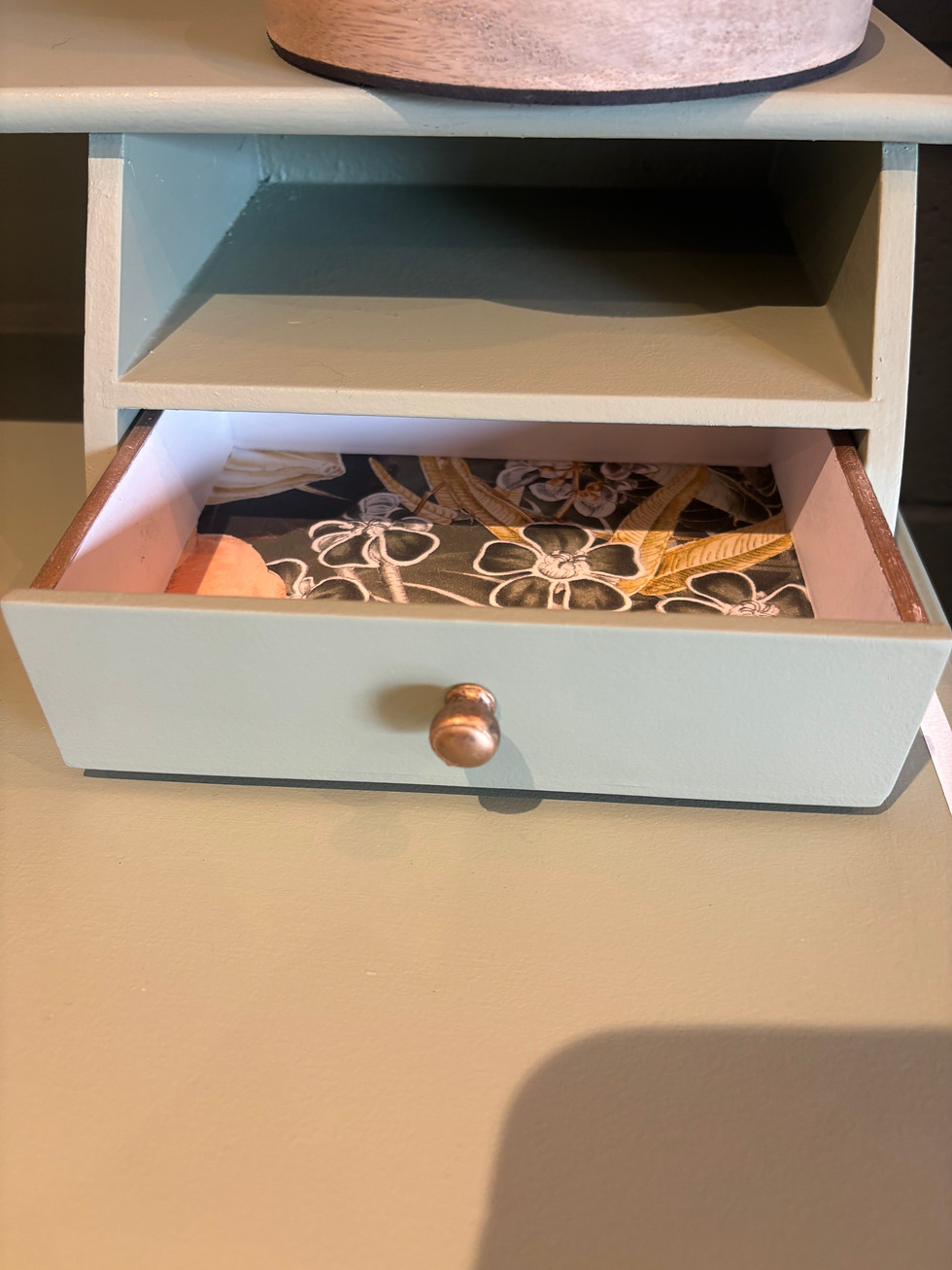 Thumbnail: Hand-Painted Dressing Table Home Office Desk – Sage Green And White