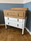 Thumbnail: Edwardian Antique Oak Chest Of Drawers Farrow & Ball All White 3 Drawer