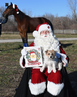 Santa with horse and dog better picture