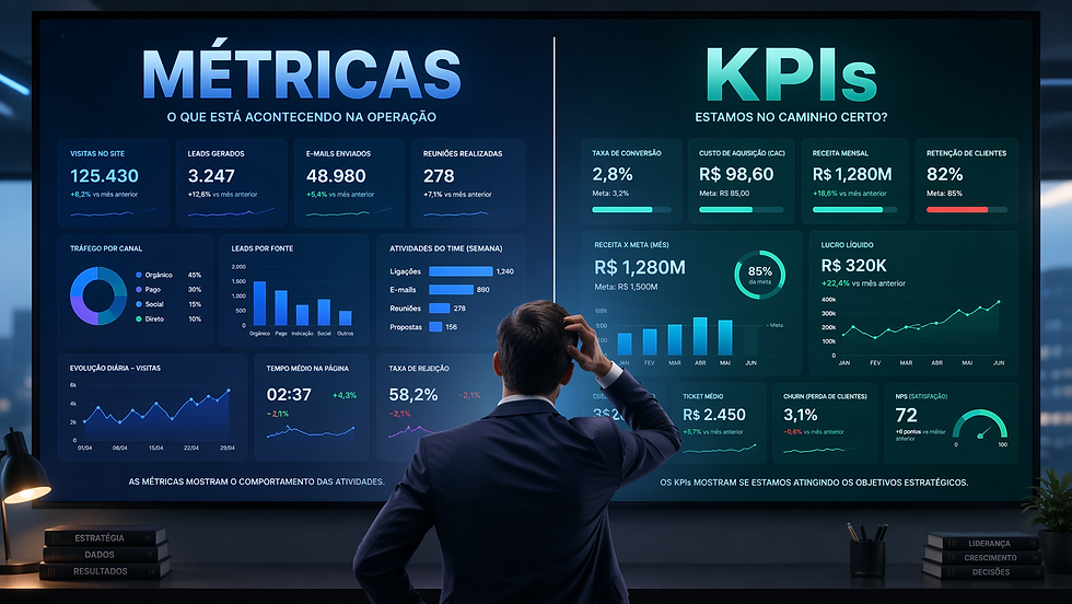 Diferença entre Métricas e KPIs