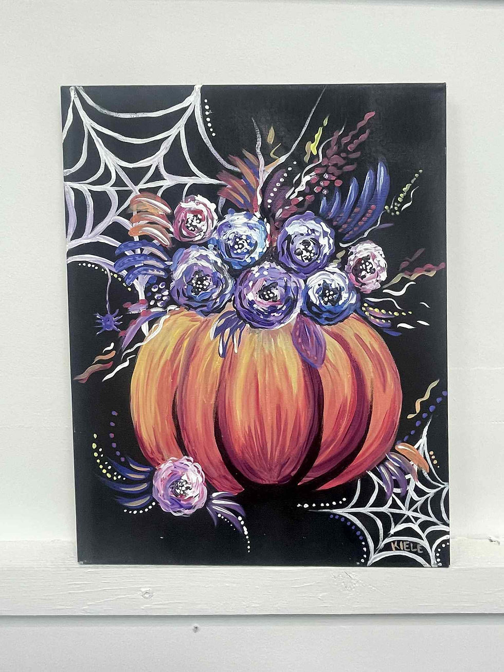 Halloween Floral Pumpkin Acrylic Painting Workshop $30