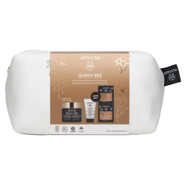 Apivita Promo Queen Bee Ελαφριάς Υφής 50ml & ΔΩΡΟ Γαλάκτωμα 3 σε 1 50ml & Μάσκα