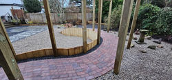 Block paved curved path