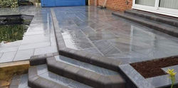 Graphite tile patio