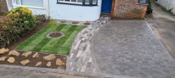 Block paved driveway.