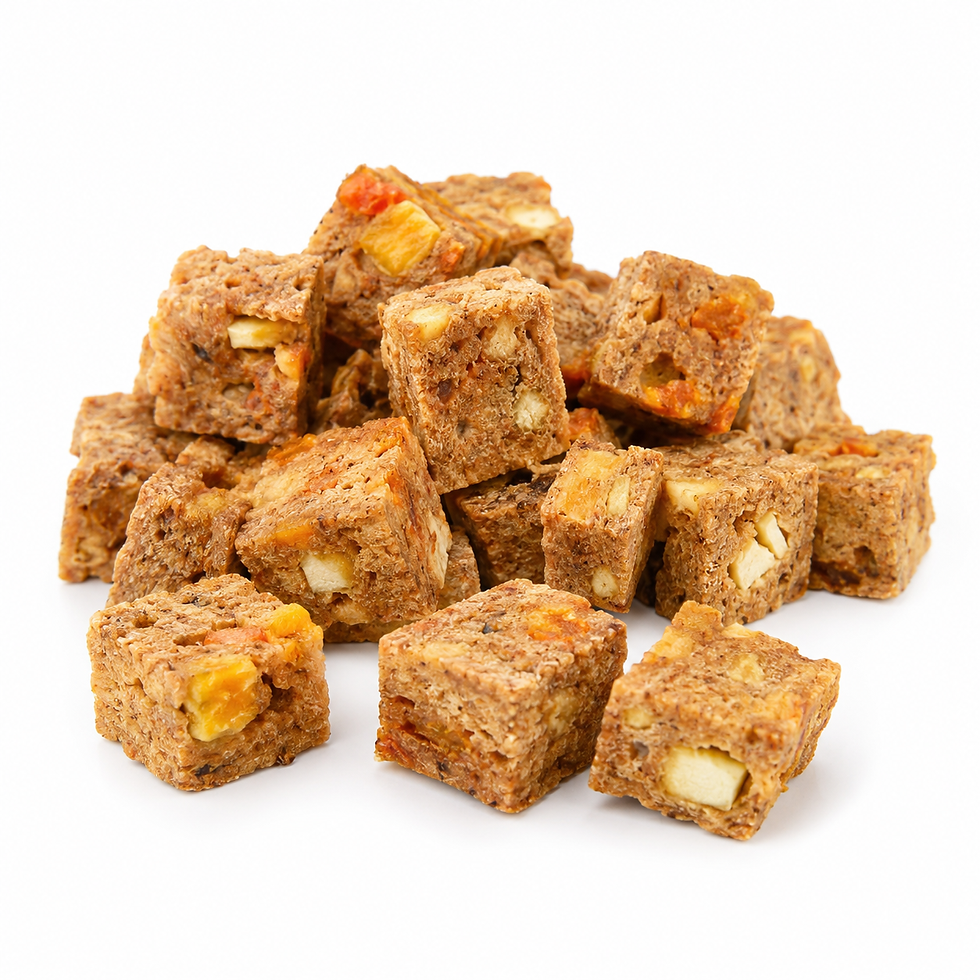 Miniaturbild: Fruity-Chicken-Cubes -  70% frisches Hühnerfleisch, Aprikose, Apfel und Papaya