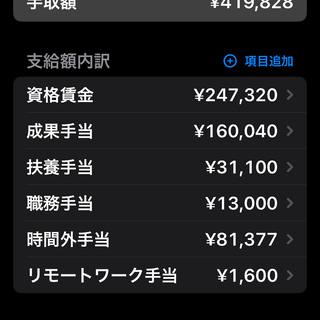 給与明細内訳