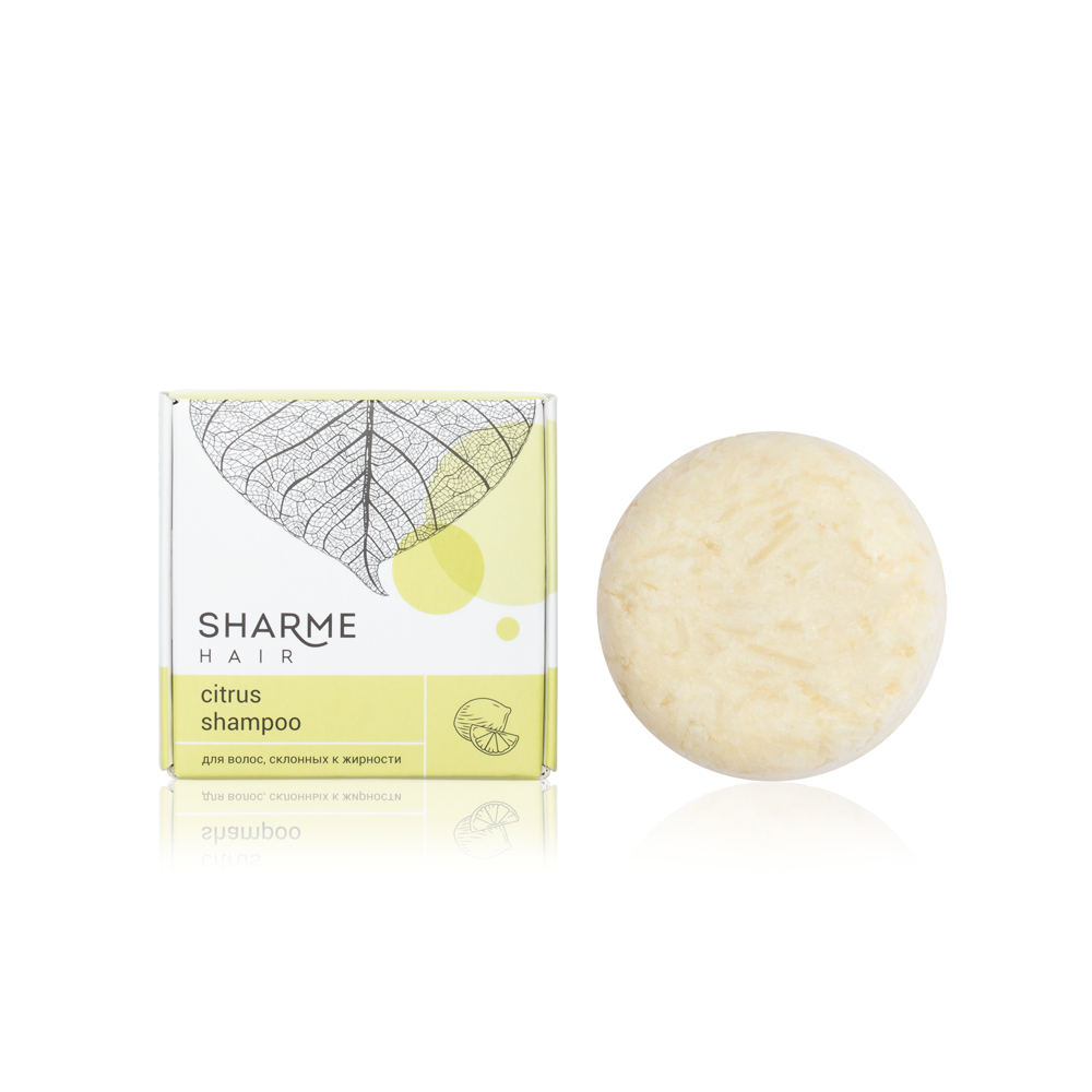 Натуральний твердий шампунь Sharme Hair Citrus з ароматом цитруса для жирного во