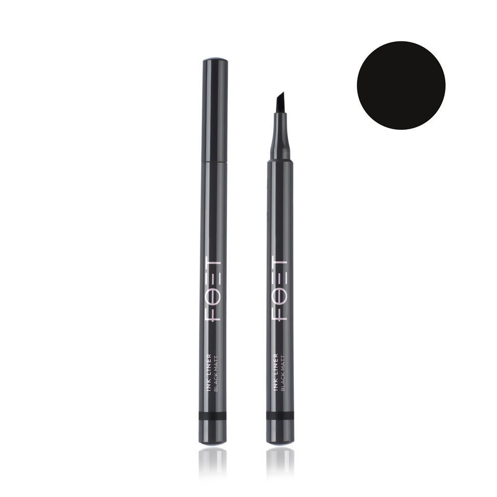 Фломастер-підводка для очей Foet Ink liner «Чорний матовий», 1,2 мл