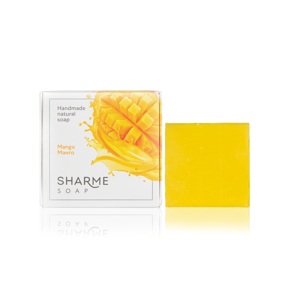 Натуральне тверде мило ручної роботи з ароматом манго SHARME SOAP, 80 г.