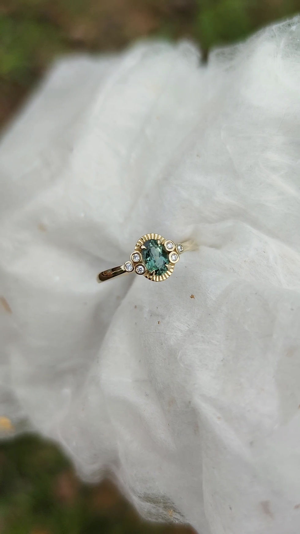 Thumbnail: RTS Ida - 9ct Yellow Gold & Teal Sapphire Engagement Ring