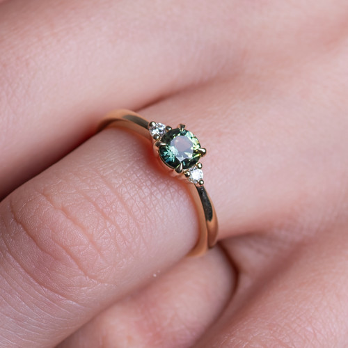 Eva Blue Green Sapphire Engagement Ring Kiya Corrales