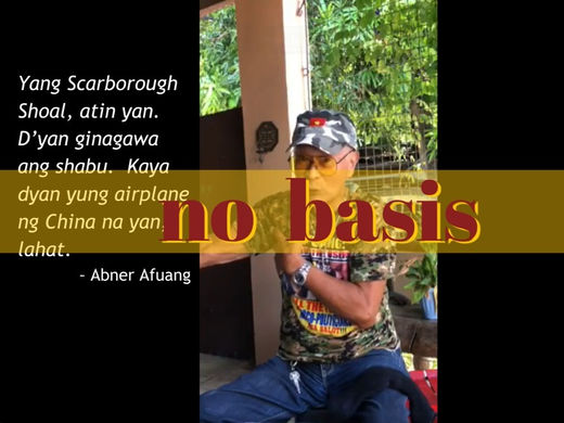 Afuang claim about drug production on Scarborough Shoal lacks basis