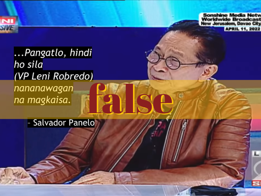 Panelo wrongly claims no call for unity from Robredo 