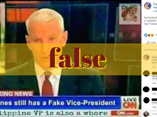 Image of CNN report altered to label Robredo ‘fake’ VP