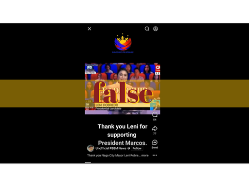 Old Robredo video misused as support for Marcos