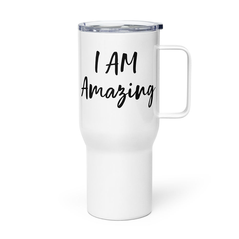 Thumbnail: I AM Amazing | Travel mug with a handle