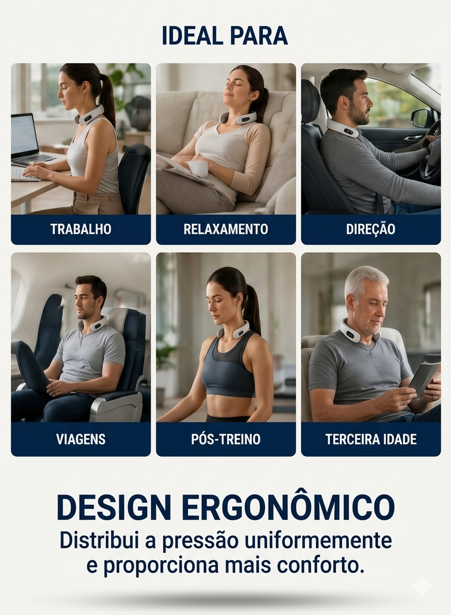 Miniatura: VitaRelax Pro™ – Massageador Cervical Inteligente