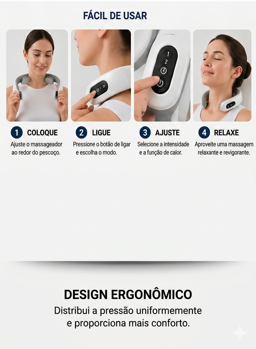 Miniatura: VitaRelax Pro™ – Massageador Cervical Inteligente