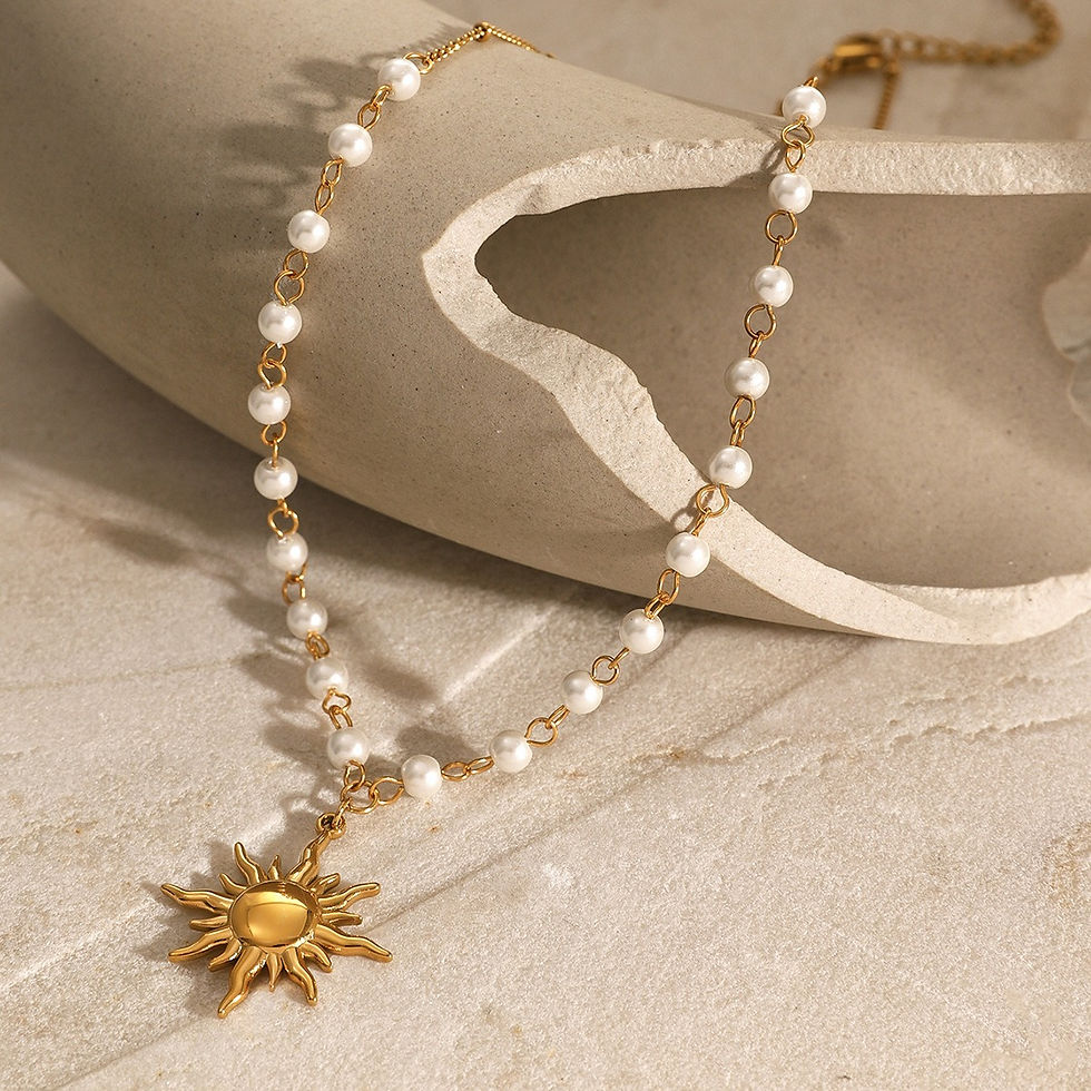 Collier Hélios – Soleil & Détails Perlés, vue 1