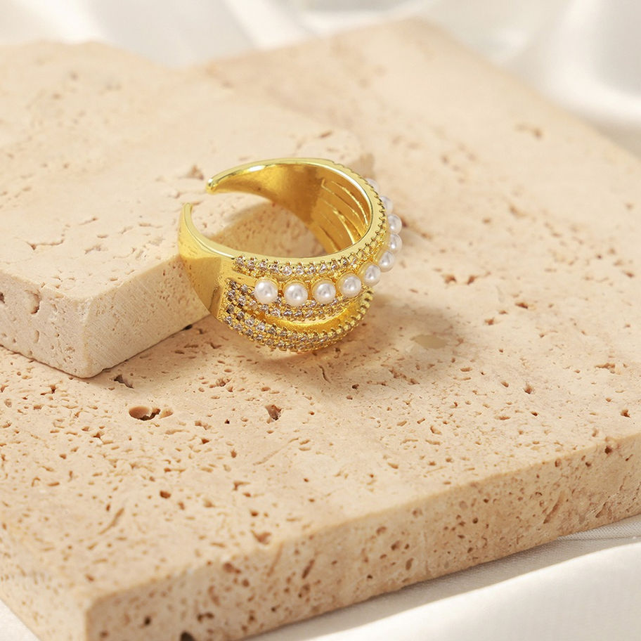 Bague Elara – Perle & Zircon, vue 5
