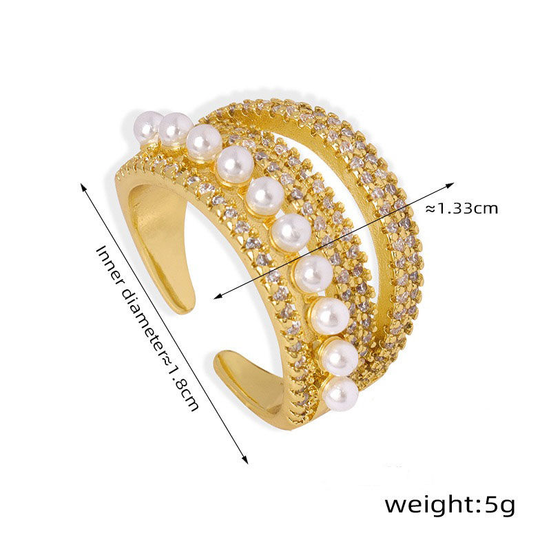 Bague Elara – Perle & Zircon, vue 4