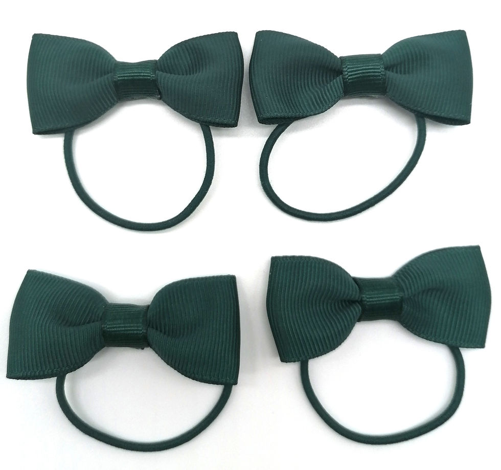 "green hair accessories" " bottle green school hair accessories" "green hair clips" "green hair bobbles " bootlegreen bows "
