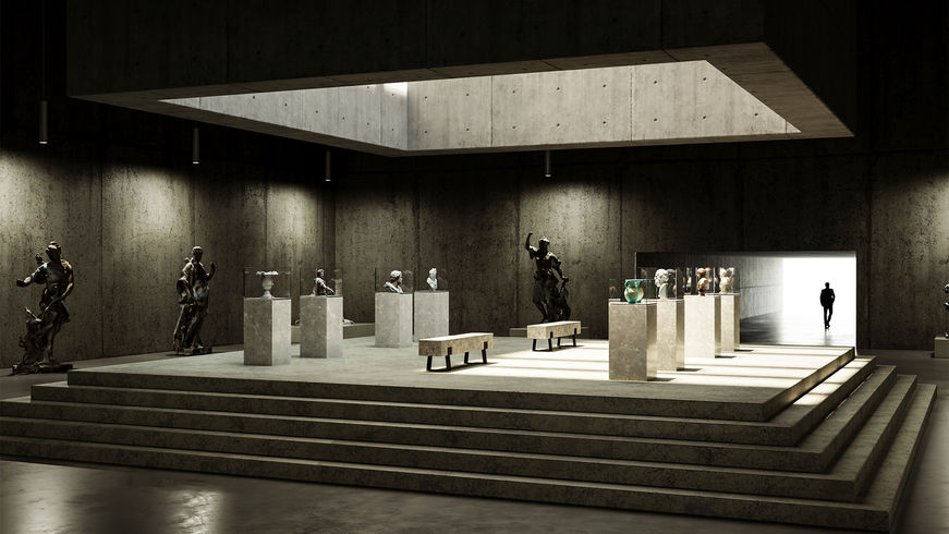 Personal project based on a snapshot from CONTROL game and a random museum scene.