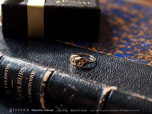 サムネイル： MARTINE K18 ゴールドリング 梟/フクロウ/ピンキーリング（M042）