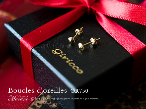 サムネイル： MARTINE K18 ゴールド ダイヤカットピアス（M040）