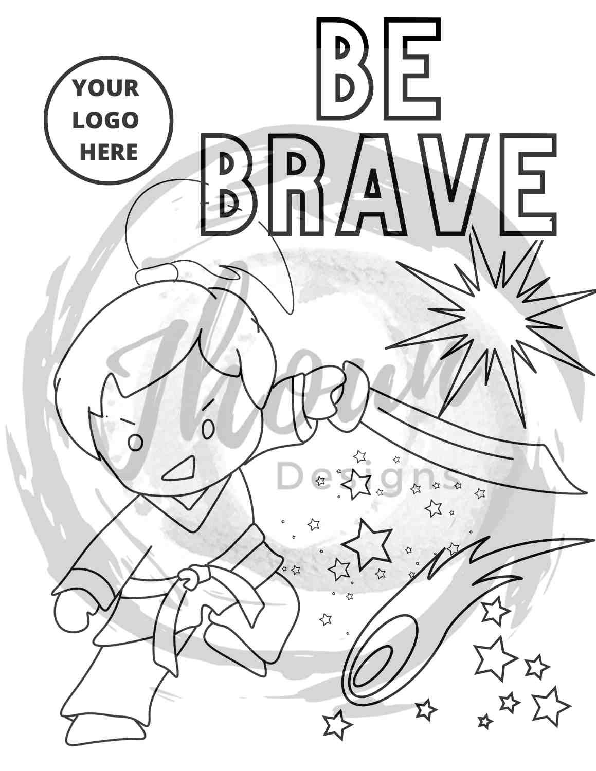 Be Brave Girl Ninja Coloring Sheet