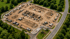 Baustelle als Grundlage für technische Dokumentation und Datenerfassung.