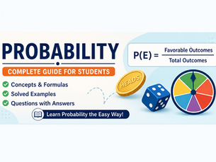 probability concepts with coin toss, dice outcomes and formulas for students learning maths
