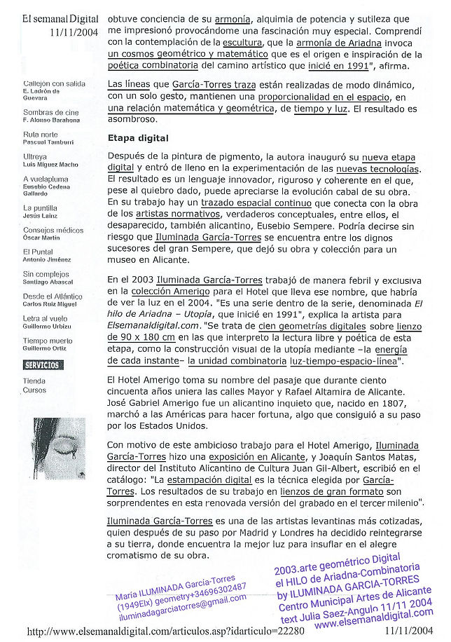 2004 El Semanal Digital. ILUMINADA GARCÍ