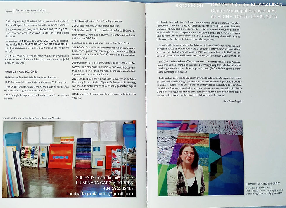 2015 catalogo exposición de Maria ILUMINADA Garcia-Torres(1949) Centro Municipal Exposicio