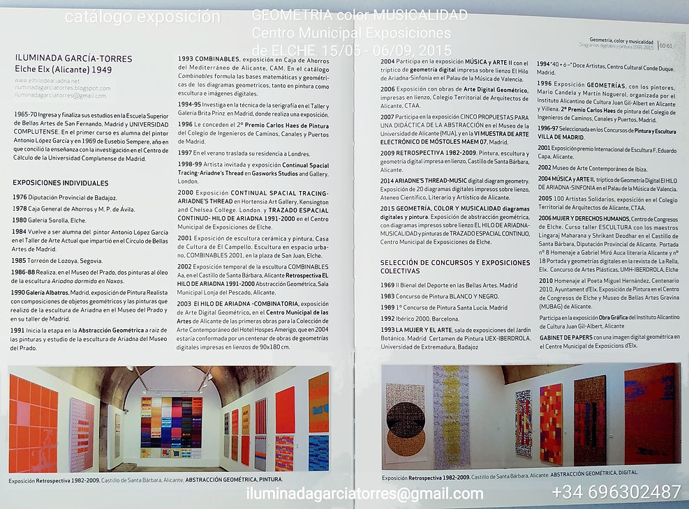 2015 catálogo exposición de Maria ILUMINADA Garcia-Torres(1949) Centro Municipal Exposicio
