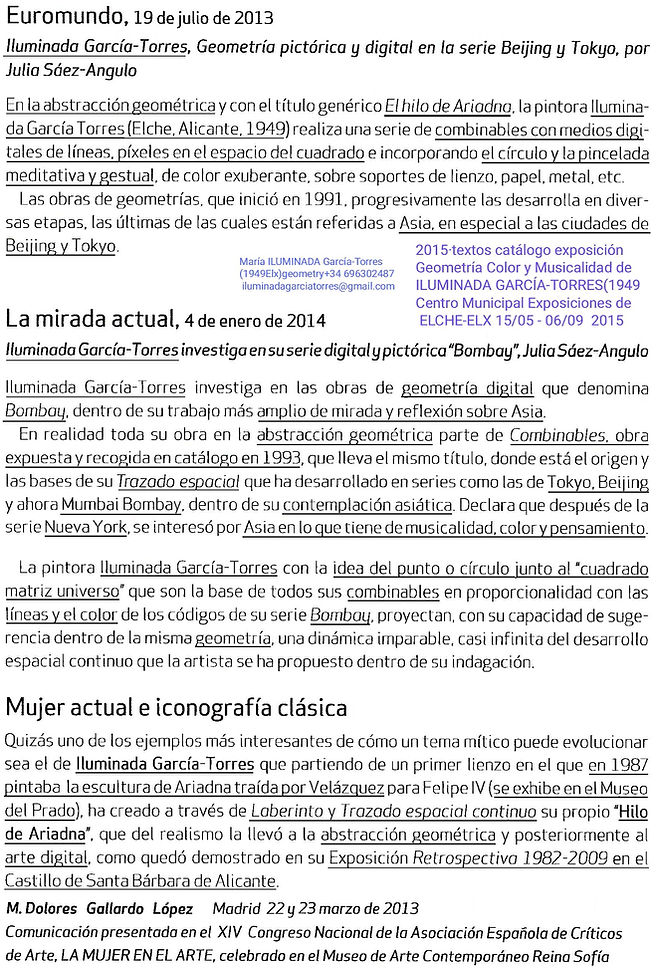 2015·textos Julia Sáez Angulo exposición geometría de María ILUMINADA García-Torres (1949E