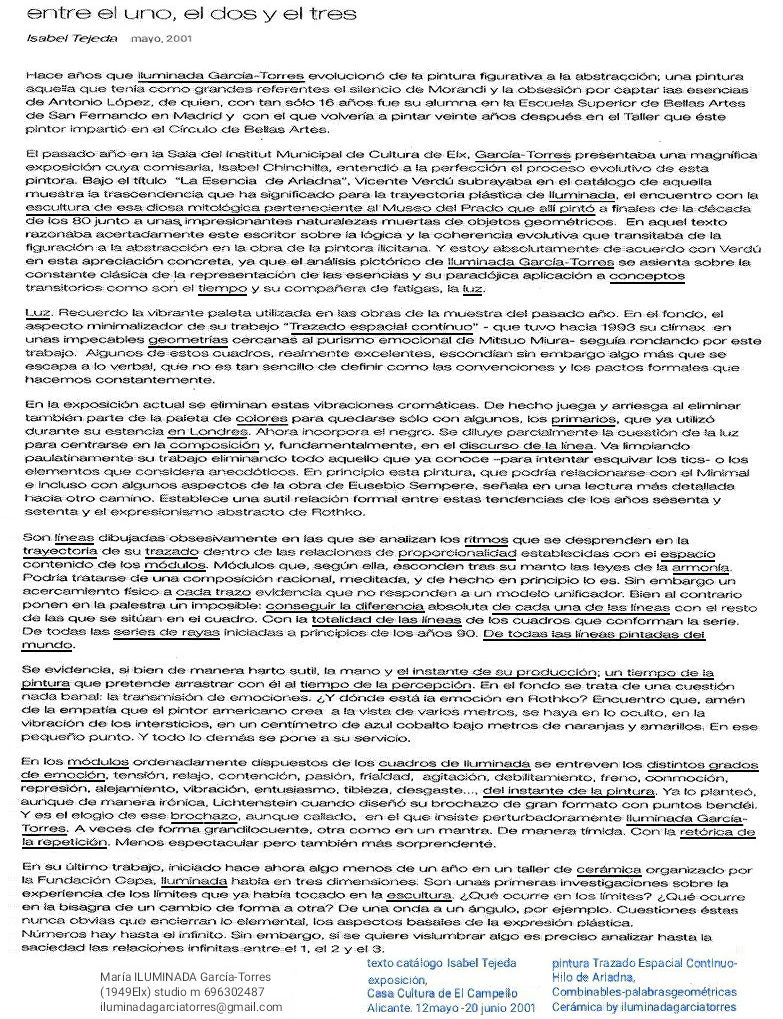 2001Texto de Isabel Tejeda. arte geométr