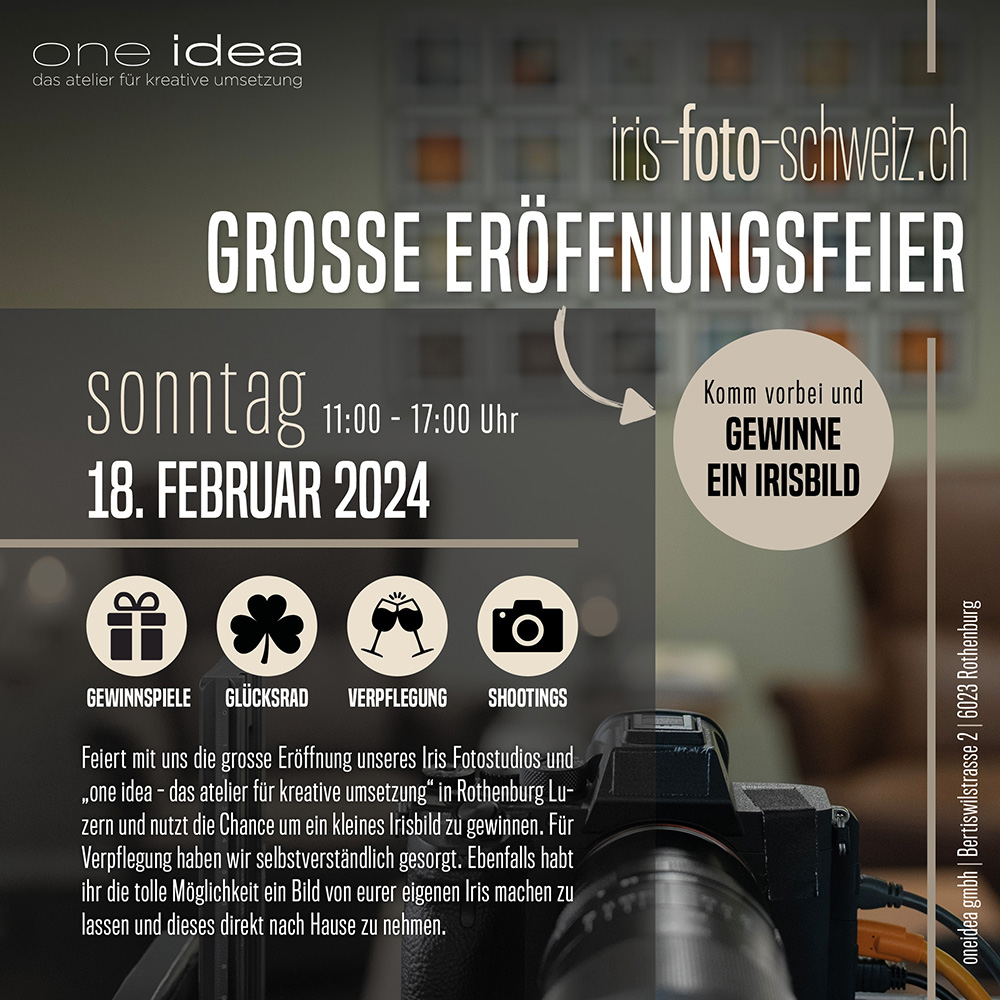 Eröffnungsflyer von Iris Foto Luzern