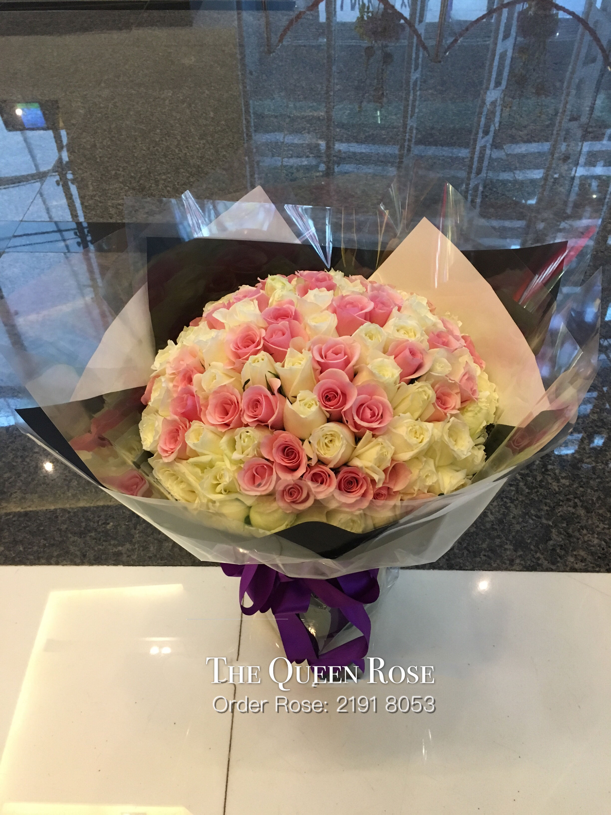 99支香檳加粉紅玫瑰