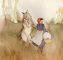illustraiton from Little Red Cap was Met By a Wolf by Lisbeth Zwerger