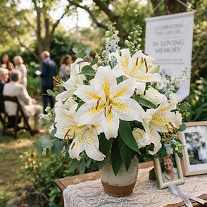 closeup picture of large lillys for an outside celebration of life ceremony.jpg