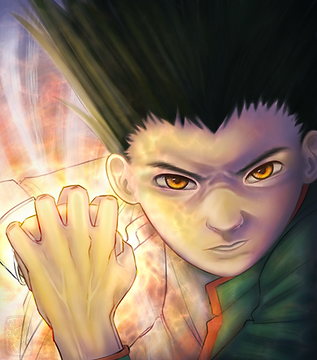 Digital portrait art of Gon Freecs from the anime Hunter x Hunter