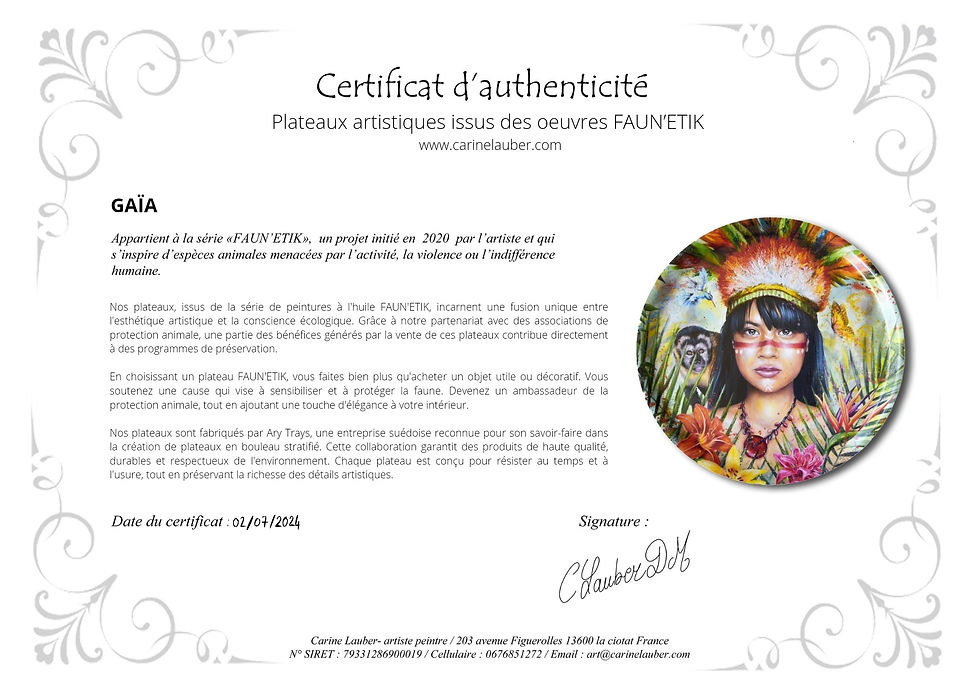 Miniature : certificat d'authenticité