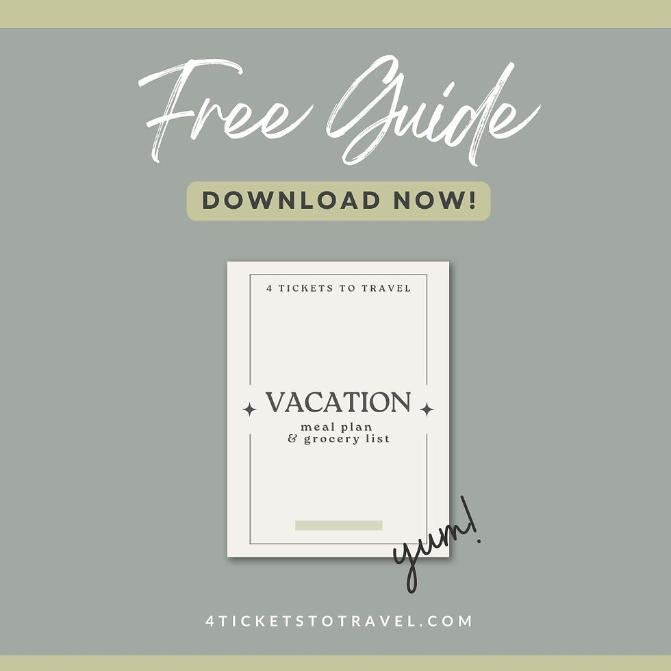 Free Printable Vacation Meal Ideas & Grocery List