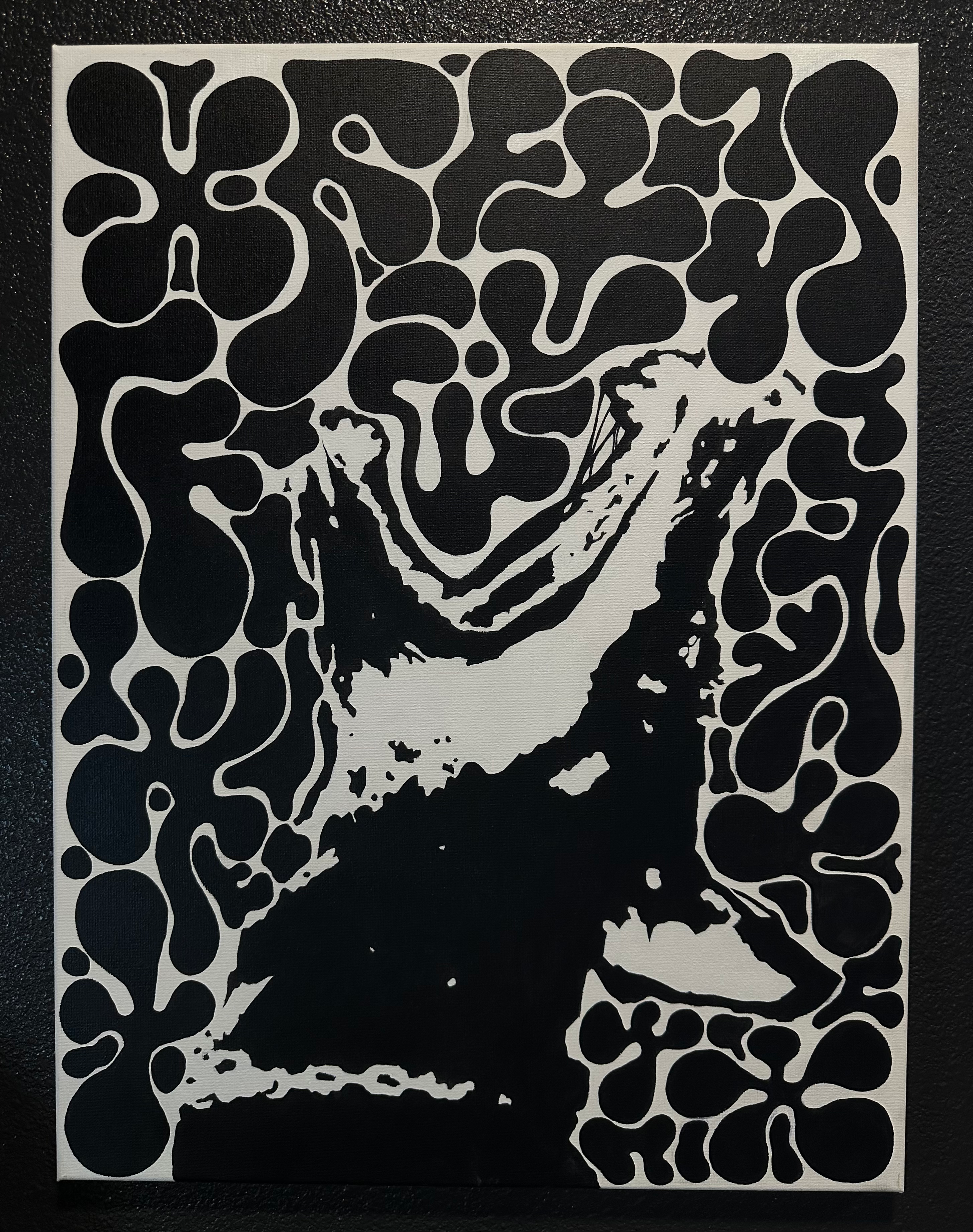 "B&W Barking Doberman" (2025) by Inked by Anna