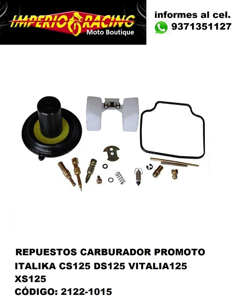 Repuesto carburador italika CS125 /DS125/VITALIA125/XS125 Promoto