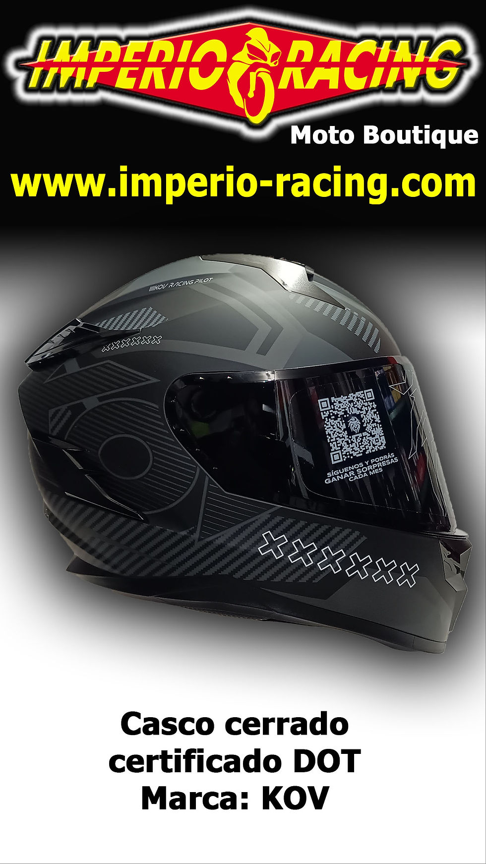 Miniatura: Casco cerrado Ares Knox negro certificado DOT / KOV.